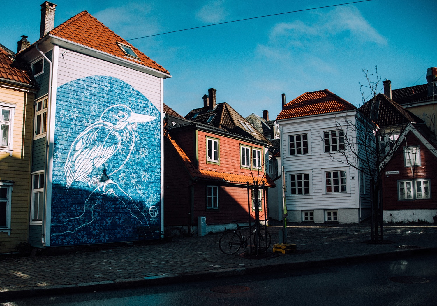 Nordnes Oiseau street art Bergen